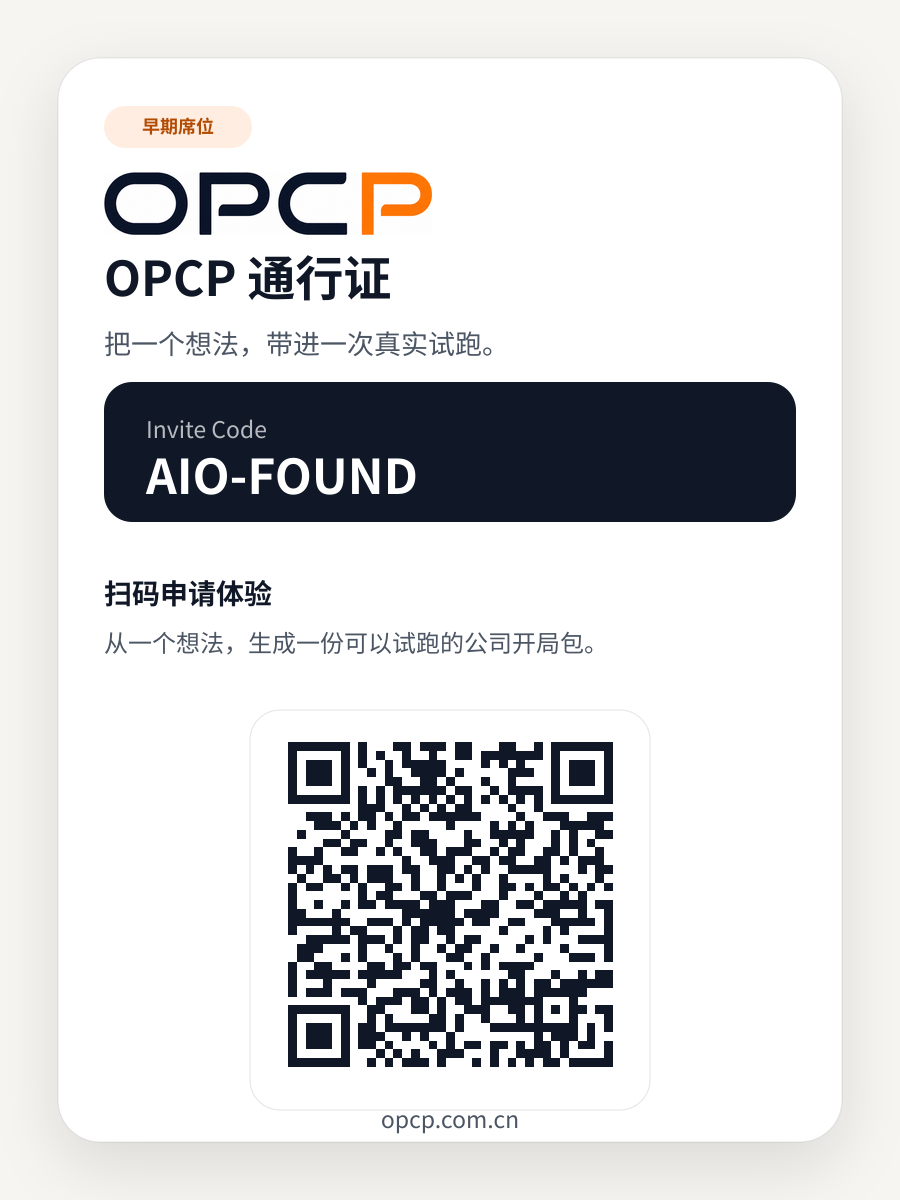 AIO-FOUND OPCP 通行证二维码海报
